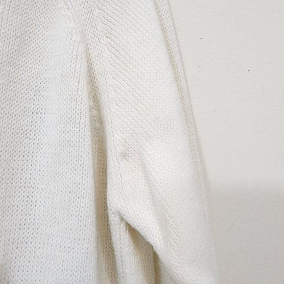 Vintage button front neon floral embroidered knit cardigan woman's size large - Picture 6 of 7